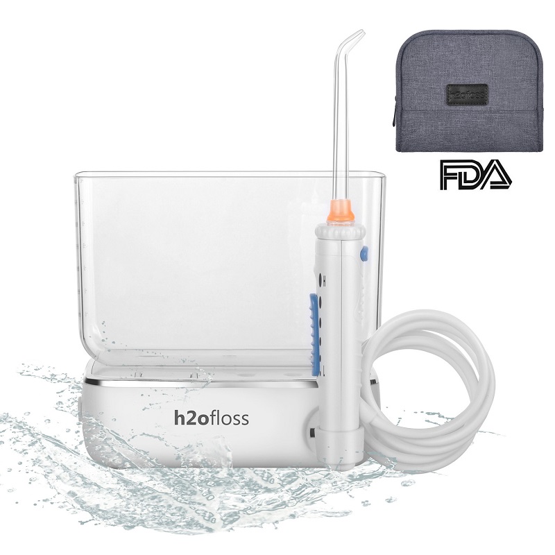 H2ofloss®Travel Water Dental Flosser Oplaadbare en draadloze monddouche voor het reinigen van tanden met 400 ml waterreservoir (HF-3)